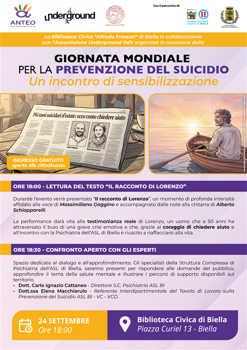 Serata divulgativa dedicata al tema della prevenzione del suicidio