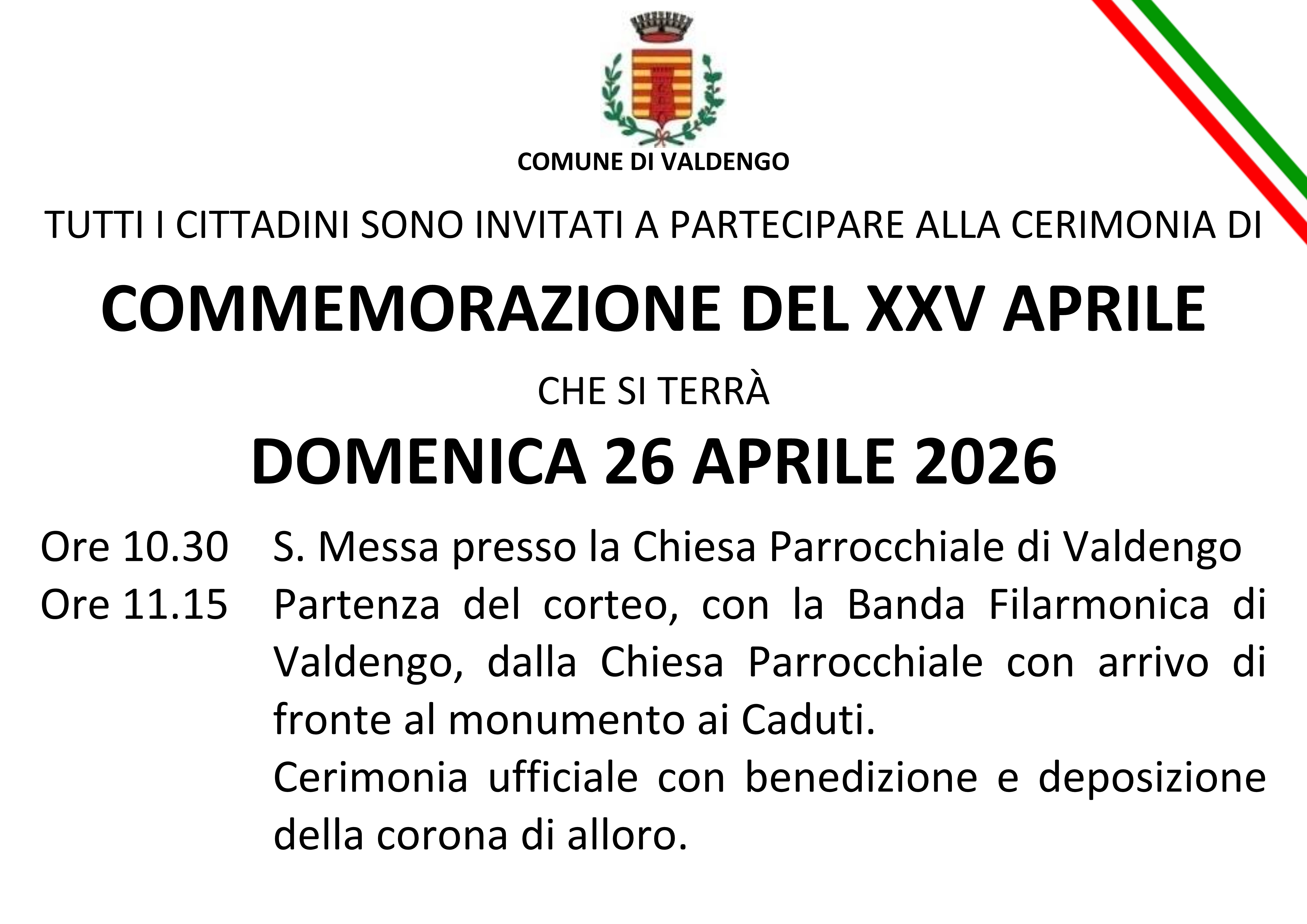 Cerimonia di commemorazione XXV aprile