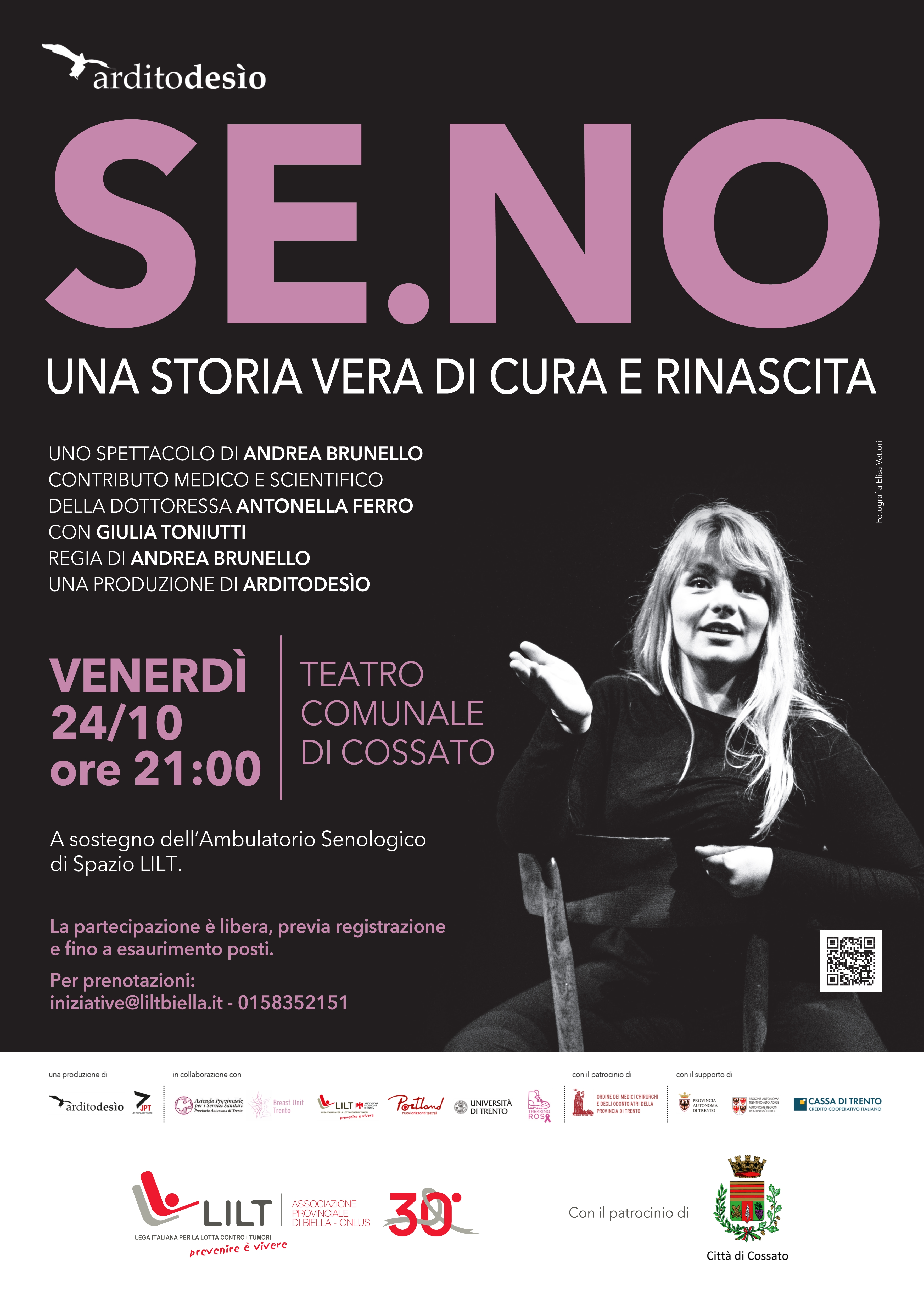 Spettacolo teatrale "SE.NO - Una storia vera di cura e rinascita"