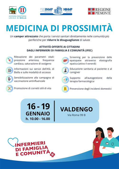 Medicina di Prossimità: prosegue il Camper attrezzato per portare i servizi sanitari in ogni Comune del territorio dellASL BI